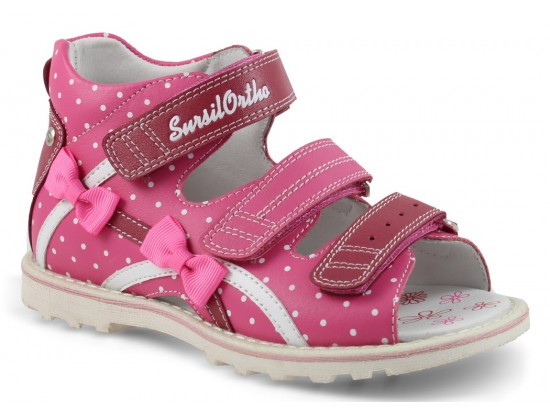 Обувь ортопедическая сандалии детские 55-197M розовый/белый